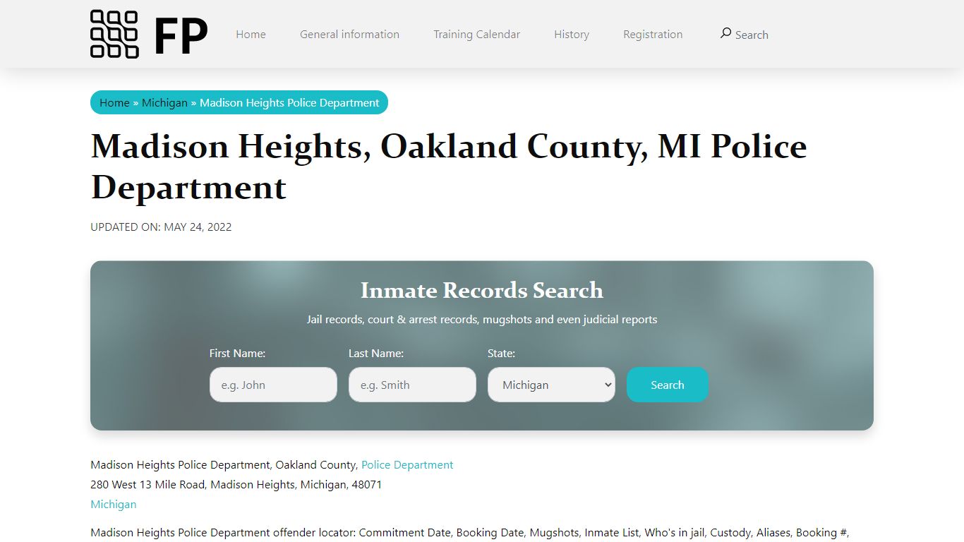 Madison Heights, MI Police - City Jail Inmates, Arrests